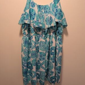 Lily Pulitzer Blue And White Summer Dress XXL Beach Lake Cruise Vacay